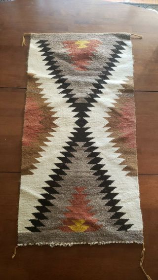 Vintage Navajo Rug,  Blanket Gallup Throw Rug,  19 " X37 "