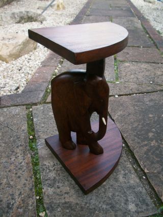 Vintage Indian Elephant Corner Side Table