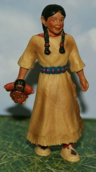 Sioux Indian Girl With Doll From Schleich Wild West Series 2005