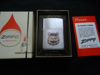 Vintage Zippo City Of York Police Pba Box Paper