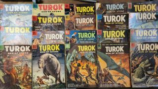 Rare Vintage Comics Turok Son Of Stone 3 - 28 Series Set Golden Age Monster Books