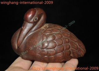 Chinese Yixing Zisha Pottery Hand - Carved Lucky Animal Crane Bird Statue Tea Pet