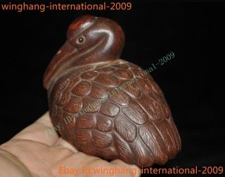 Chinese yixing zisha pottery Hand - carved lucky animal Crane bird statue Tea pet 3