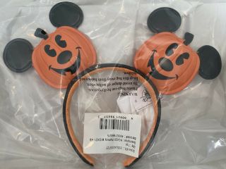 2020 Disney Parks Halloween Mickey Mouse Jack O Lantern Pumpkin Ears Headband