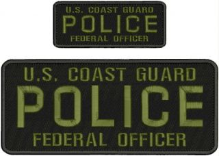 U.  S.  Coast Guard Police Federal Officer Embroidery Patch 4x10_& - 2x5 Hook On Back