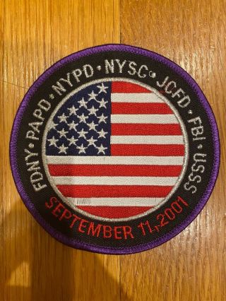 September 11th Memorial Patch - Nypd/fdny/papd/nysc/jcfd/fbi/usss
