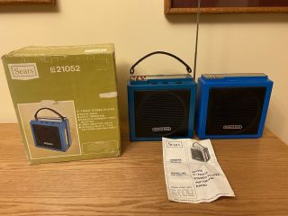 Vintage Sears Portable 8 Track Stereo Tape Player Am Fm Radio 61 21052