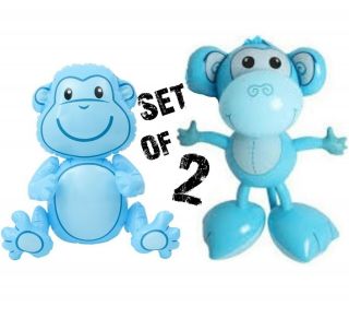 (set Of 2) 24 " Blue Monkeys Inflatable - Inflate Blow Up Toy Party Decoration