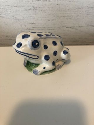 Jilly Walsh Mariposa Made In Italy Blue And White Porcelain Frog 2000