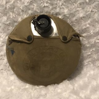 Vintage 1960s Official Boy Scout Camping Water Canteen & Cover Aluminum