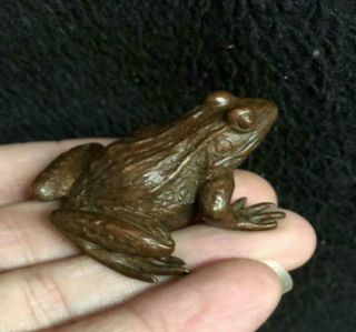 China Old Antique Pure Copper Solid Small Frog Statue