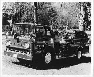 Long Hill Vol.  Fire Dept Pumper Truck Farrington,  Nj Orig 8 X10 B/w Photo B198