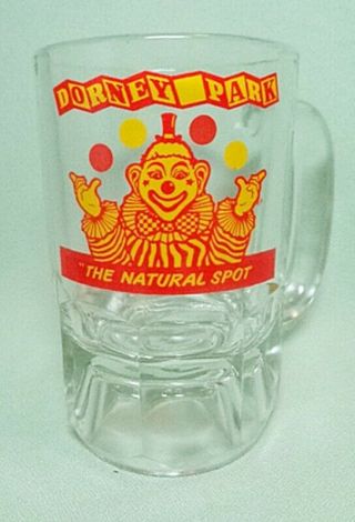 Dorney Park Allentown Pa Glass Mug Alfundo The Clown Vintage 4½ "