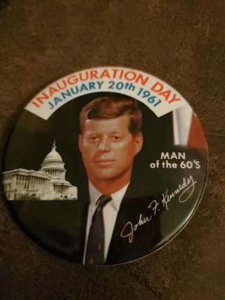 1961 John F Kennedy Jfk Inauguration Pin Pinback Button Badge Campaign Political