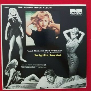 Vintage Nm Lp Ost " And God Created Woman " Brigitte Bardot Decca 8685 Sexy