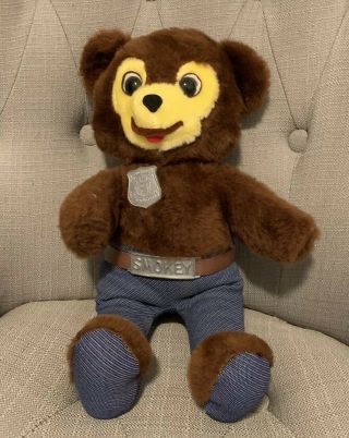 Vintage Knickerbocker Talking Smokey The Bear Plush Toy