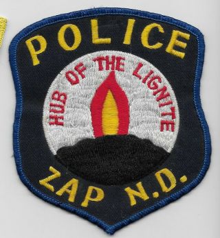Ultra Rare Vintage Zap Police State North Dakota Hub Of The Lignite Nd