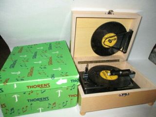 Vintage Thorens Switzerland Music Box With 5 Music Discs Estate Find