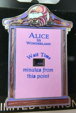 Disney Pin Wdi - Wait Time Sign - Alice In Wonderland Ride Le 300 57867