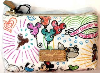 Nwt Disney Dooney & Bourke Sketch Cosmetic Bag/pouch Passholder Dvc Placement