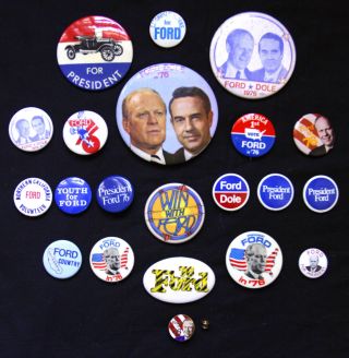 20 Vintage Ford & Ford Dole Campaign Buttons/pinback,  One Collar/tie/shirt Stud