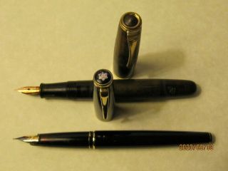 Montblanc Classic & Vintage Pilot Fountain Pens,  14k Gold F Nibs