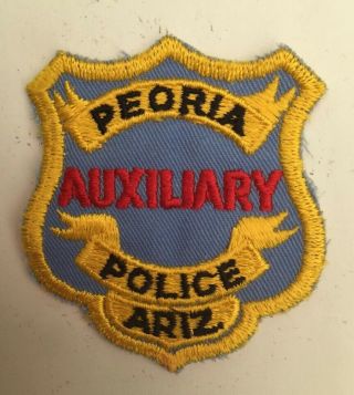 Peoria Police Dept Auxiliary,  Arizona Old Cheesecloth Shoulder Patch