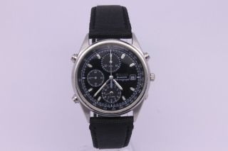 VINTAGE 1992 Seiko Quartz Chronograph Mens 37mm Steel Watch 7T32 - 7B30 Black 2