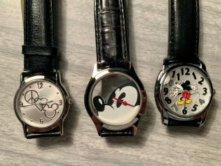 Rare Unique Vintage Mickey Mouse See Through Front Back Face Watch,  2 Watches