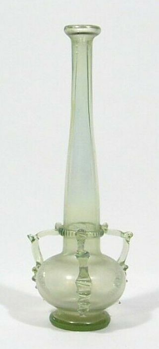 Vintage Murano Iridato Glass Vase With Rigaree Handles 1920s - 1930s