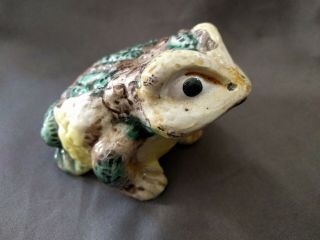 Frog Toad 3 1/2 " Figurine Pottery Ceramic - Porcelain Hand Painted,  Japan