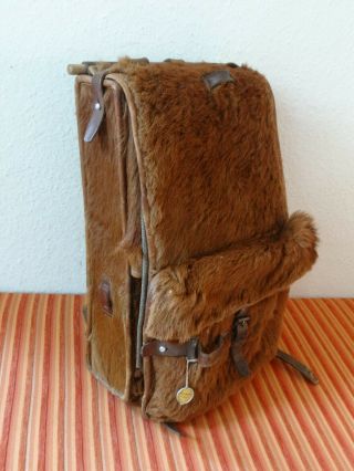 Fine 1945 Swiss Army Cowhide Leather Backpack Rucksack Military Fur Vintage 3