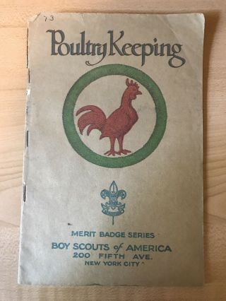 1926 Boy Scout Tan Merit Badge Book - Poultry Keeping