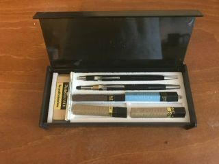 Pentel Vintage Set Of Two Mechanical Pencil With Case & Lead