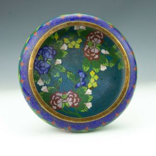 Vintage Chinese Cloisonne Oriental Flower Decorated Bowl - Lovely