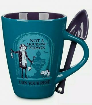 2020 Halloween Disney Parks Haunted Mansion Ceramic Mug Cup W Shovel Spoon