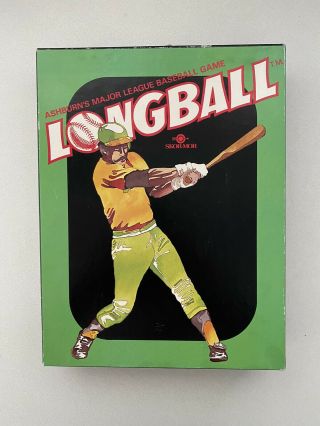 Vintage 70s Ashburn’s Longball Baseball Board Game By Skor - Mor 1970 