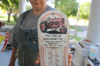 Vintage 1950 ' s IH International Harvester Tractor Farm Metal Thermometer Sign 3
