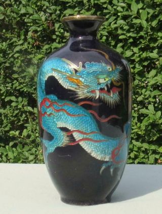 Small Japanese Cloisonne Vase With Dragon -