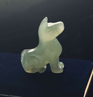 Vintage Chinese Nephrite Jade Foo Dog Carving Art Sculpture 2