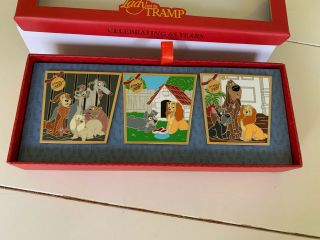Disney Lady And The Tramp 65th Anniversary Pin Set - Le 1000