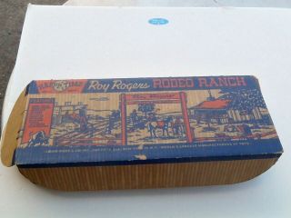 Vintage Marx Roy Rogers Rodeo Ranch Playset With Tin Building &
