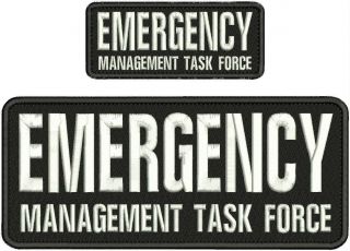 Emergency Management Task Force Emb Patch 4x10 & 2x5 Hook On Back Blk/white
