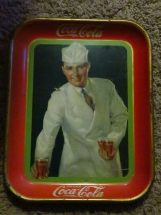 1927,  Coca - Cola,  " Soda Jerk " Serving Tray (scarce / Vintage)