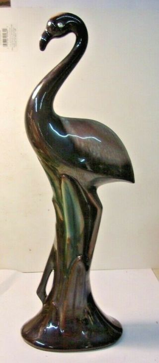 Vintage Rossini Japan Tall Bird Figurine 12 1/2 " Flamingo Bird? Glass Eyes