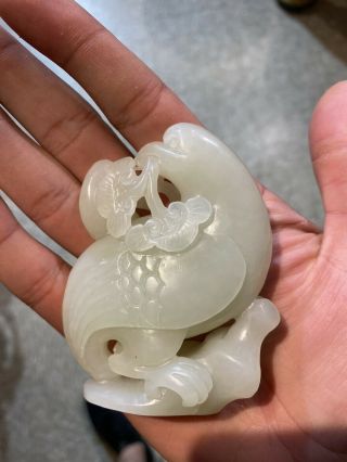 Antique Chinese Large Jade Figure Of A Bird