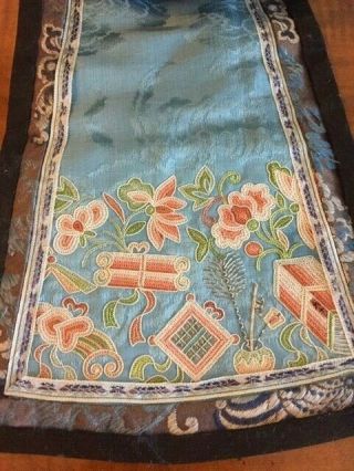 Antique Chinese Embroidered Child ' s Scholar hat missing tassel 3