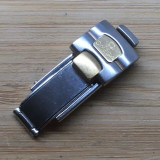 Vintage Omega 6068/059 Watch Bracelet Buckle.  Stainless Steel And Solid Gold.