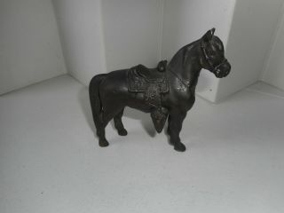 Vintage Cast Metal Bronze Western Horse 4 - 1/2 " Tall