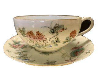 Chinese Famille Rose Egg Shell Porcelain Cup And Saucer